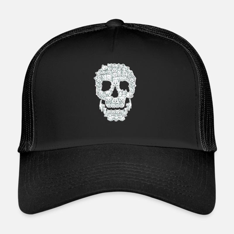 Skull cat cats skull Trucker Cap