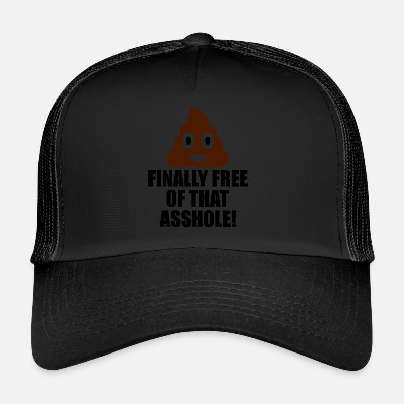 finally free funny quote - Trucker Cap - black/black
