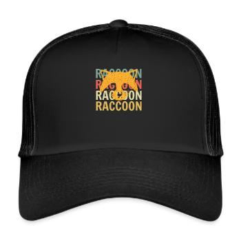 racoon - Trucker Cap - black/black - Front