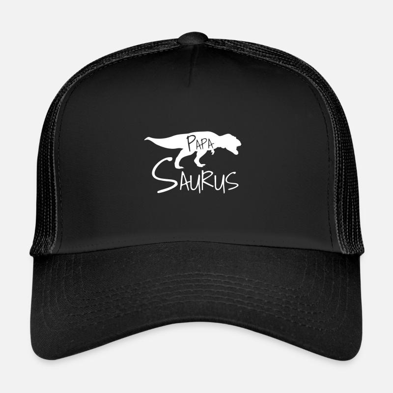 papasaurus - Trucker Cap - Schwarz/Schwarz