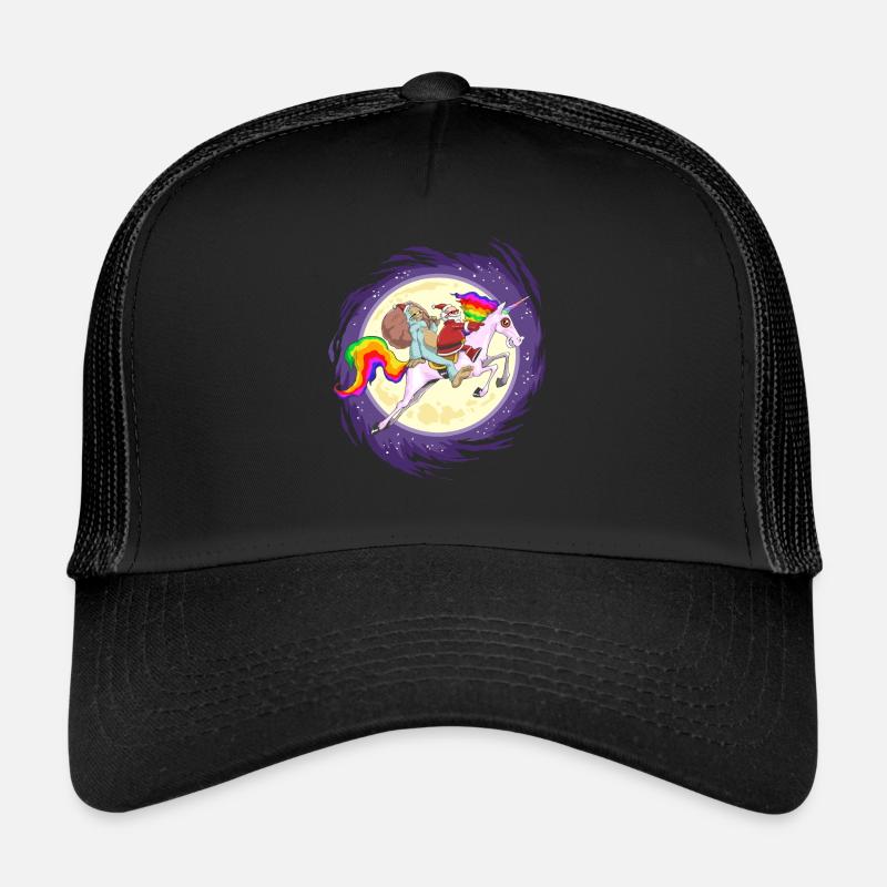 Fun Sasquatch Santa Riding With Unicorn Trucker Cap