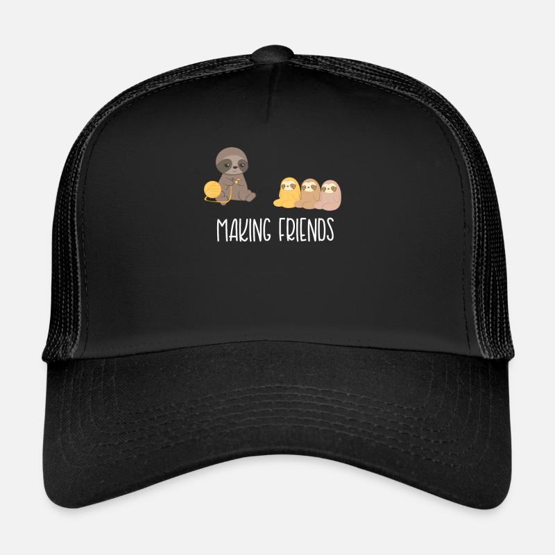 Sloth-Sloths-Introverti - Amis - Casquette trucker  - noir/noir