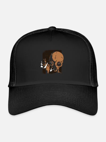 fumer étranger - Casquette trucker  - noir/noir - Devant