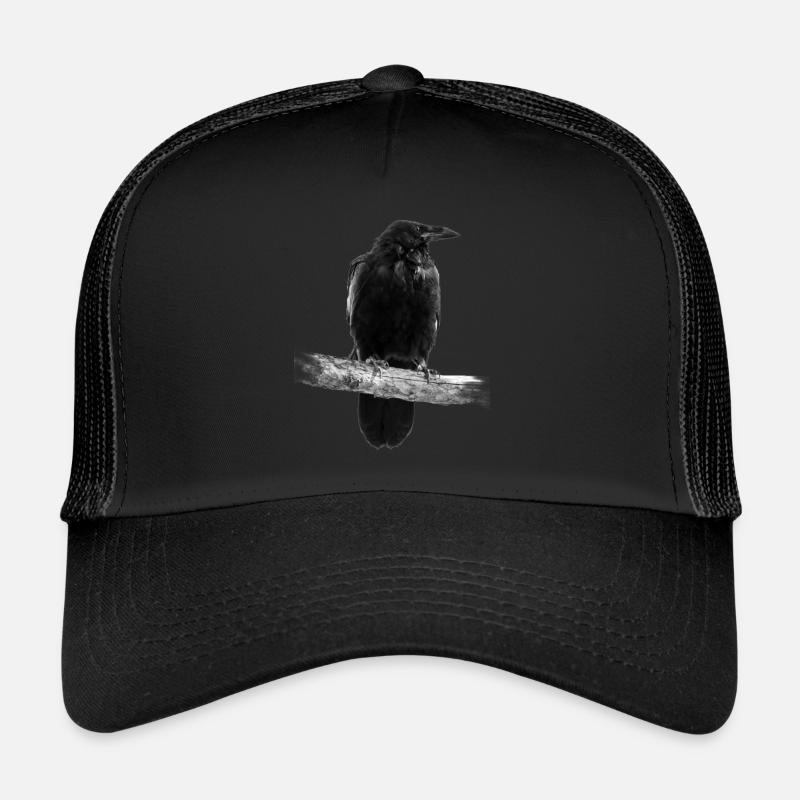 Krähe Crow - Trucker Cap - Schwarz/Schwarz