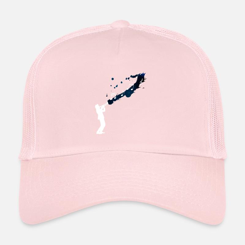 Trumpeter jazz music outer space Trucker Cap