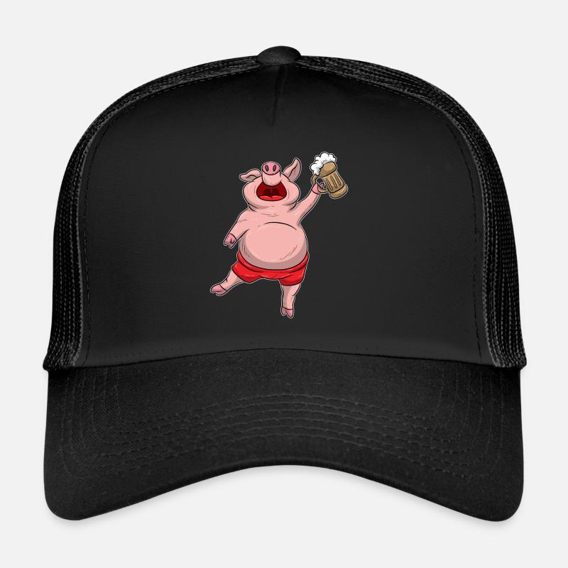 Lustiges Bier trinkendes Schwein Trucker Cap