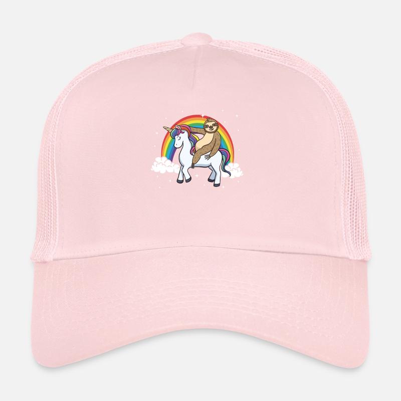 Faultier Einhorn Regenbogen Reiten Lustig Geschenk Trucker Cap