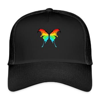 papillon coloré - Casquette trucker  - noir/noir - Devant