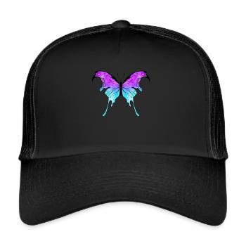 Schmetterling - Trucker Cap - Schwarz/Schwarz - Vorne
