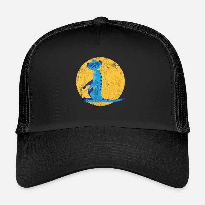 Erdmännchen Tier - Trucker Cap - Schwarz/Schwarz