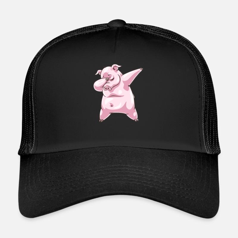 Tupfen Schwein Piggy Dab Dance - Trucker Cap - Schwarz/Schwarz