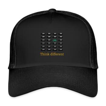 Auto Fahrrad Ökologisch Umweltbewusst Geschenk - Trucker Cap - Schwarz/Schwarz - Vorne
