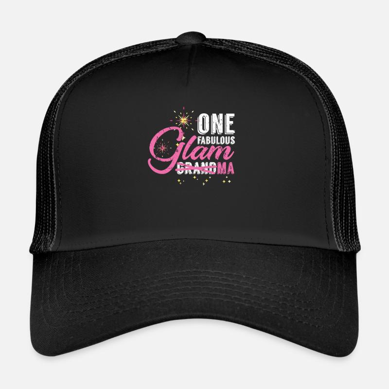 Style de grand-mère - Casquette trucker  - noir/noir