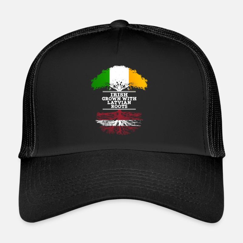 Irish Grown With Latvian Roots - Trucker Cap - black/black