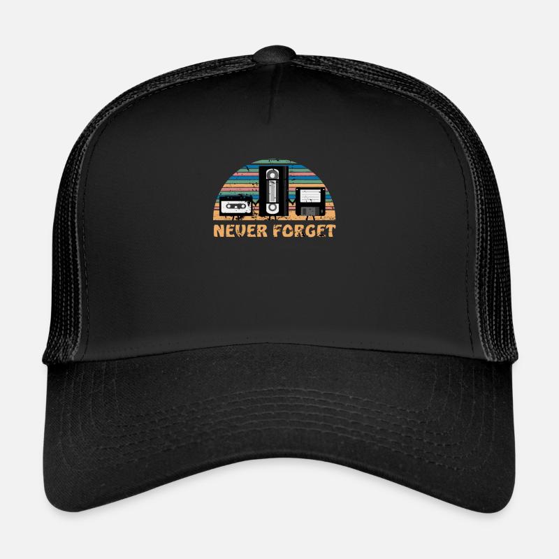 Never Forget Retro Disc Video cassette Gift Trucker Cap