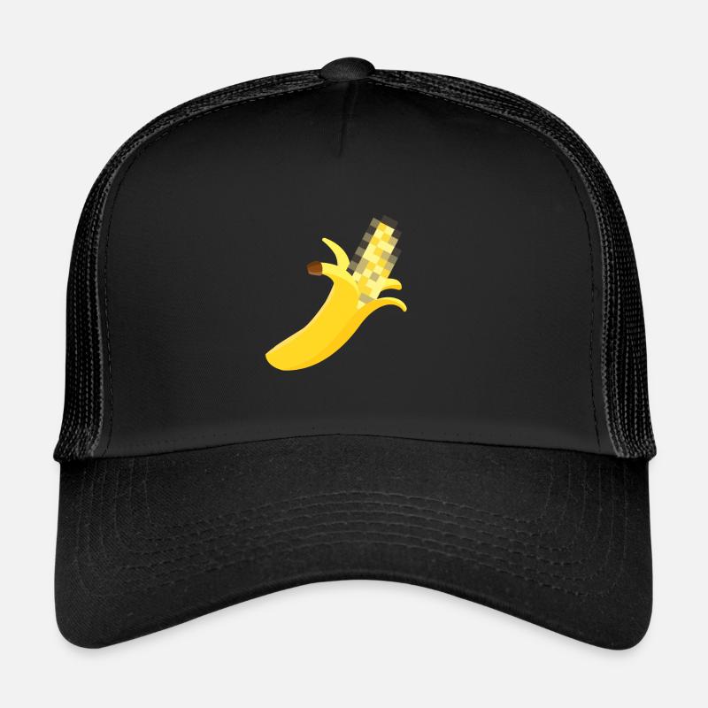 Pénis de banane pixélisé Pixel Art Art Phallus Casquette trucker 