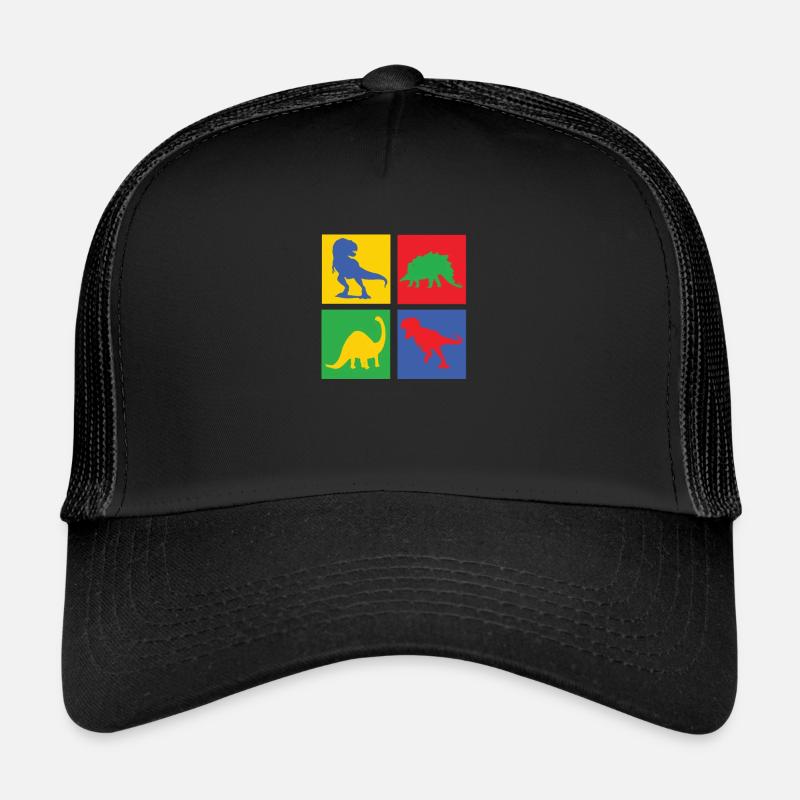 Dinosaurier - Trucker Cap - Schwarz/Schwarz