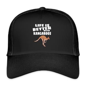 Känguru - Trucker Cap - Schwarz/Schwarz - Vorne