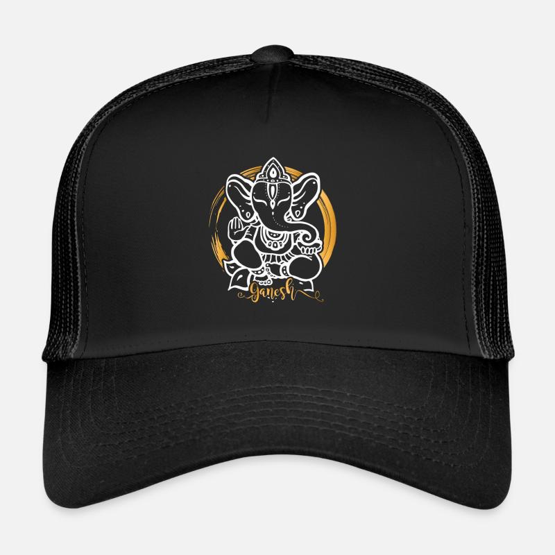 Lord Ganesh Design | Hinduism Gift for Believers - Trucker Cap - black/black