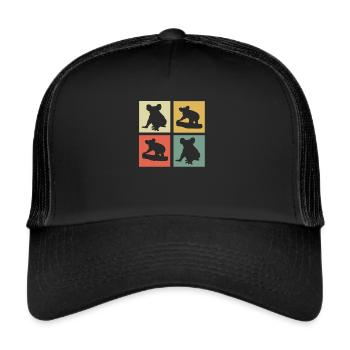 Koalabär - Trucker Cap - Schwarz/Schwarz - Vorne