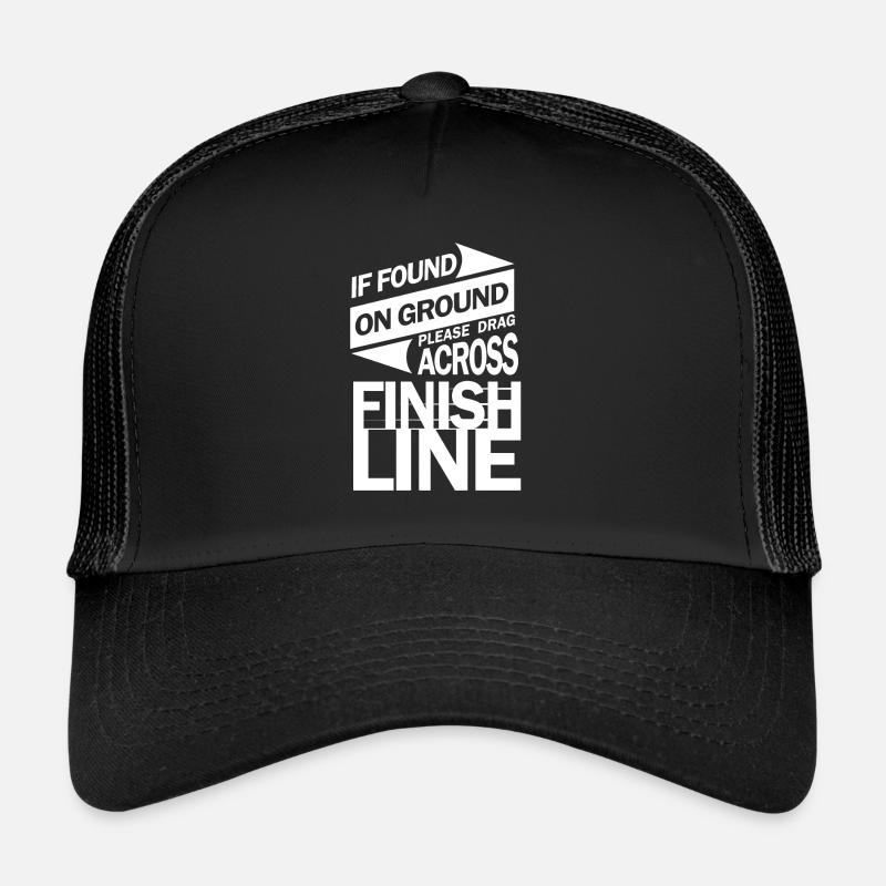 Please Drag across Finish Line marathon runner - Trucker Cap - Schwarz/Schwarz
