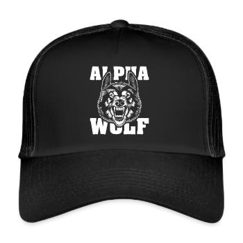 Wolf Alphawolf Wolfpack leader father - Trucker Cap - black/black - Front