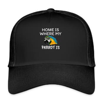 Papagei - Trucker Cap - Schwarz/Schwarz - Vorne