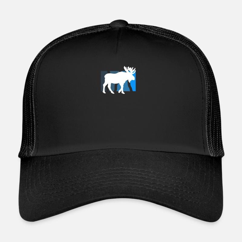 Elch - Trucker Cap - Schwarz/Schwarz