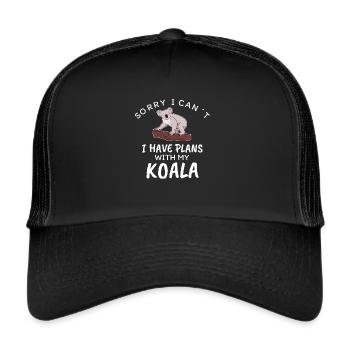 Koalabär - Trucker Cap - Schwarz/Schwarz - Vorne