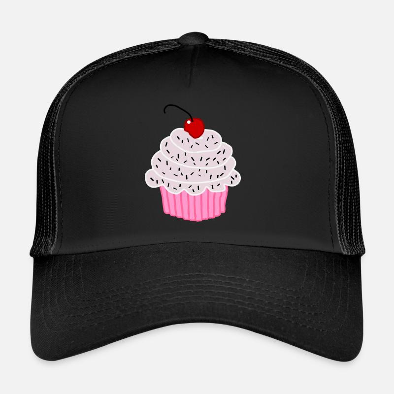 Zuckersüßes rosa Törtchen - Trucker Cap - Schwarz/Schwarz