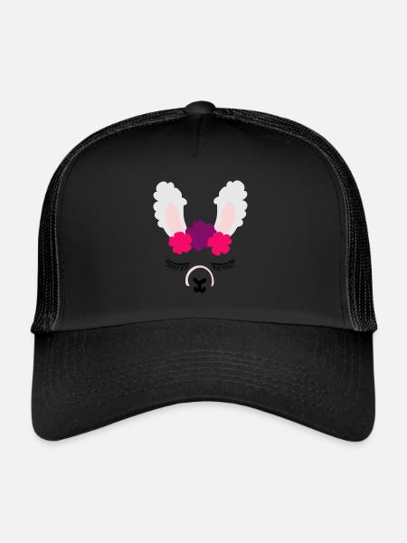 Funny Llama Llama Alpaca t-shirt gift ideas - Trucker Cap - black/black - Front