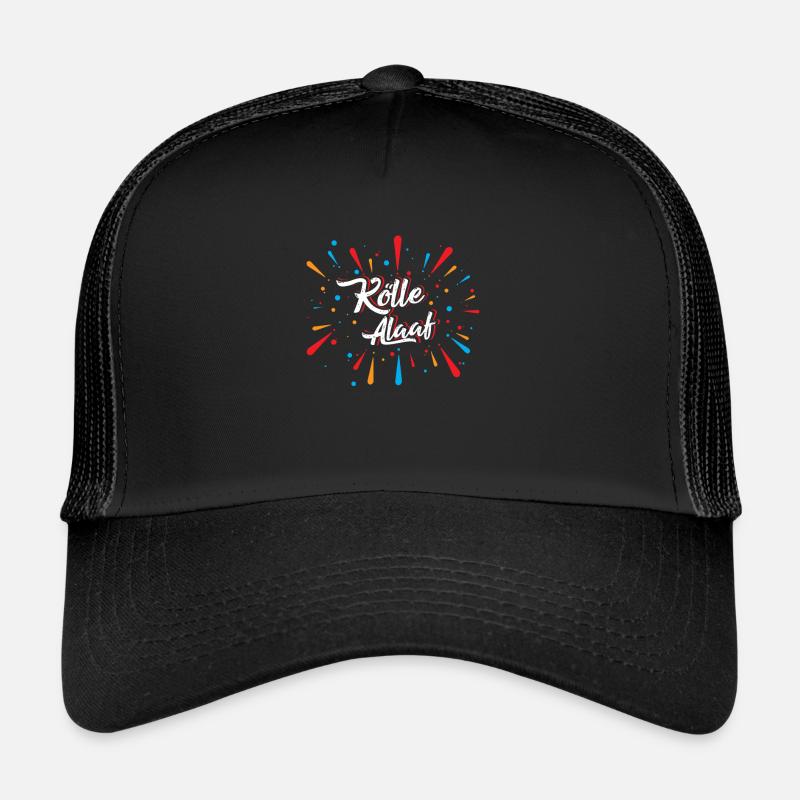 Koelle Alaaf, Kölner Karneval - ein Kult - Trucker Cap - Schwarz/Schwarz