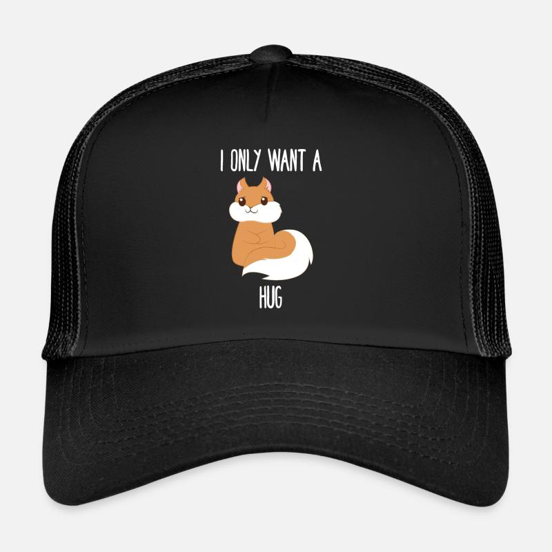 Écureuil - écureuil - câlin - Casquette trucker  - noir/noir