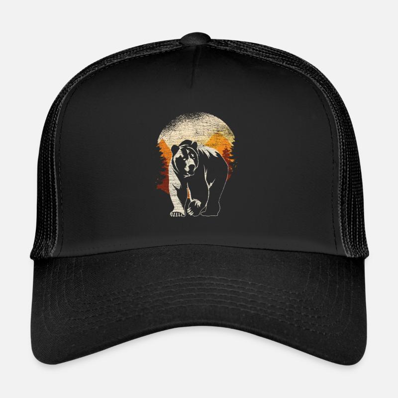 Bär Braunbär Wald - Trucker Cap - Schwarz/Schwarz