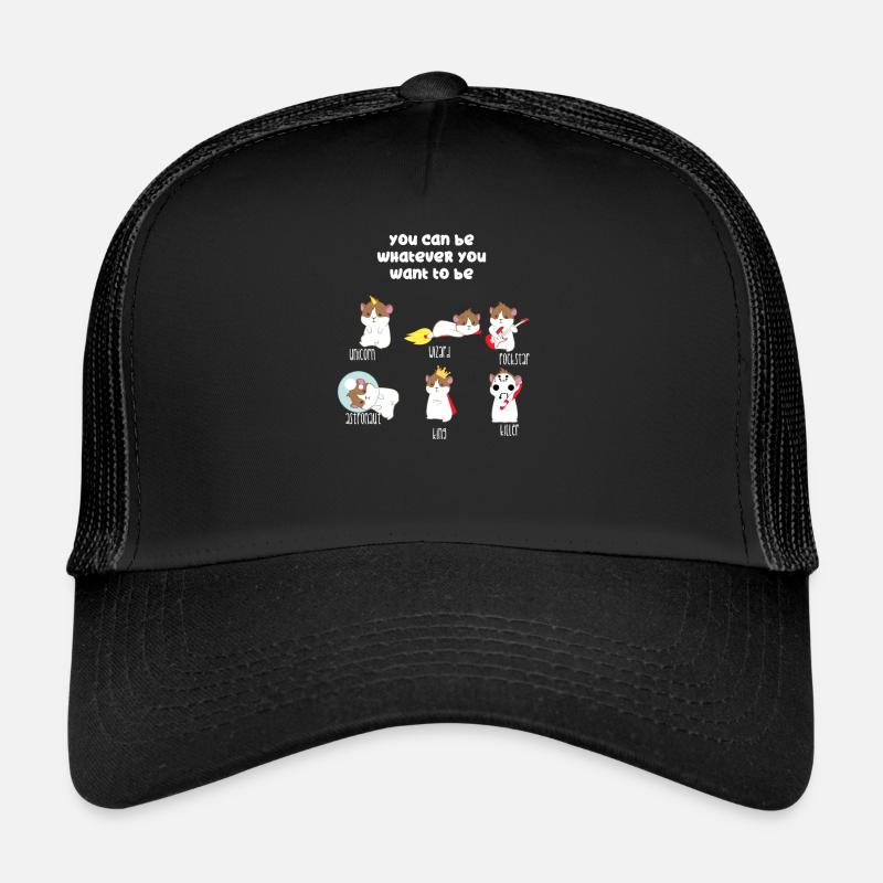 Cochon d'Inde - Cochon d'Inde - Être différent - Be You - Casquette trucker  - noir/noir