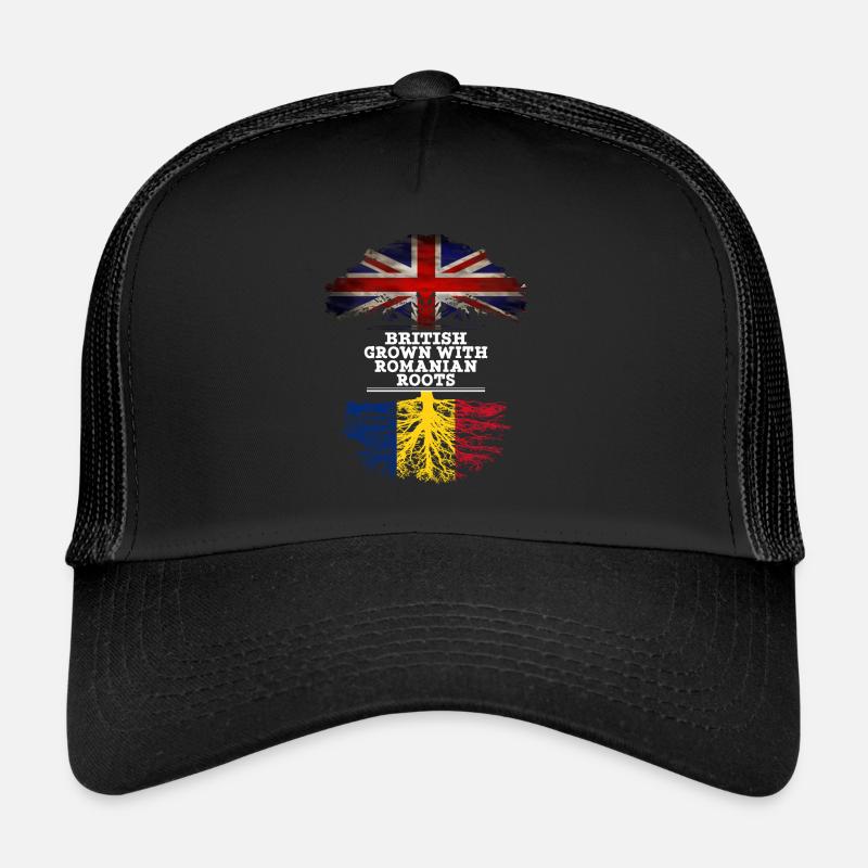 British Grown With Romanian Roots - Trucker Cap - black/black