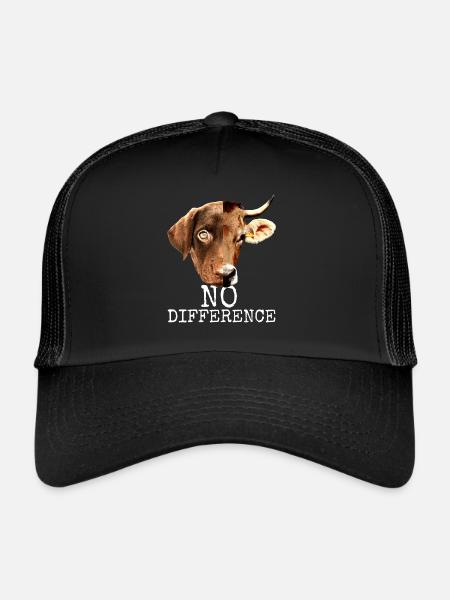 No Difference Pro Vegan Vegetan Tierschutz - Casquette trucker  - noir/noir - Devant
