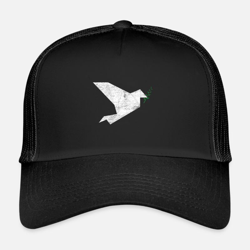 Taube Origami - Trucker Cap - Schwarz/Schwarz