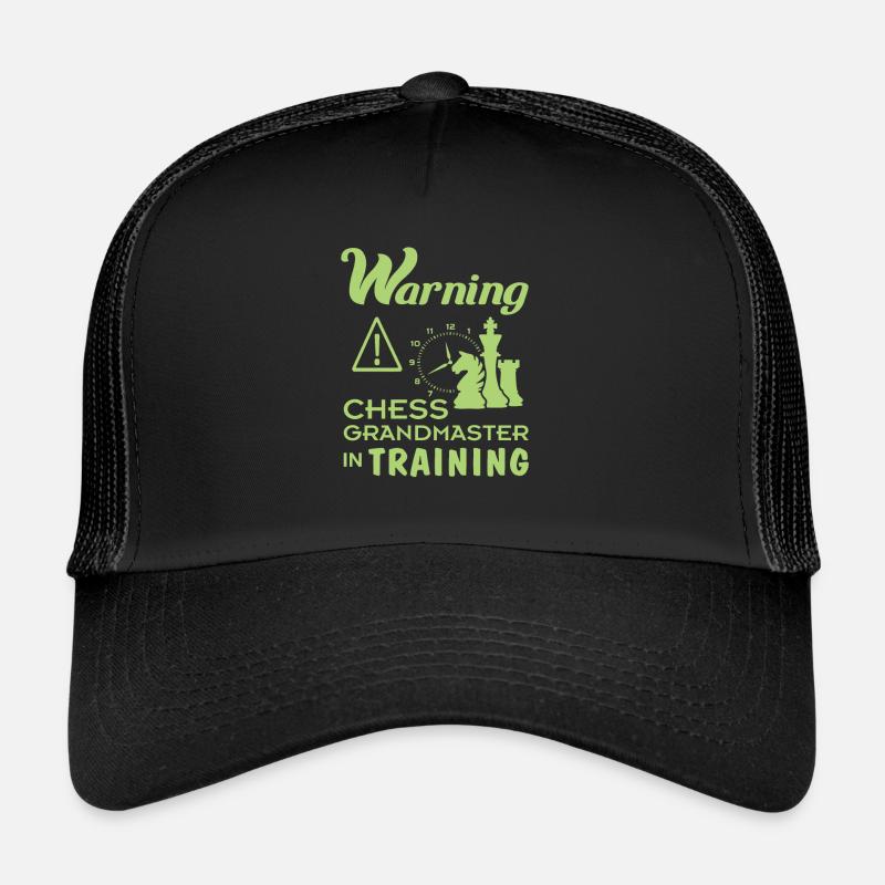 Funny Chess Grand Master in Training Gift for - Trucker Cap - black/black