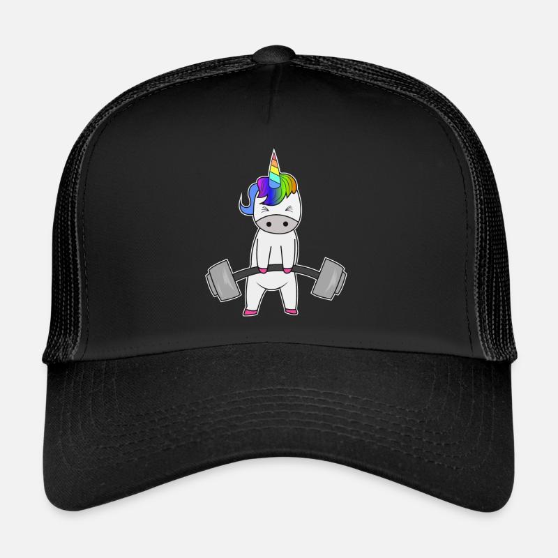 Unicorn dumbbell workout strength training gift Trucker Cap