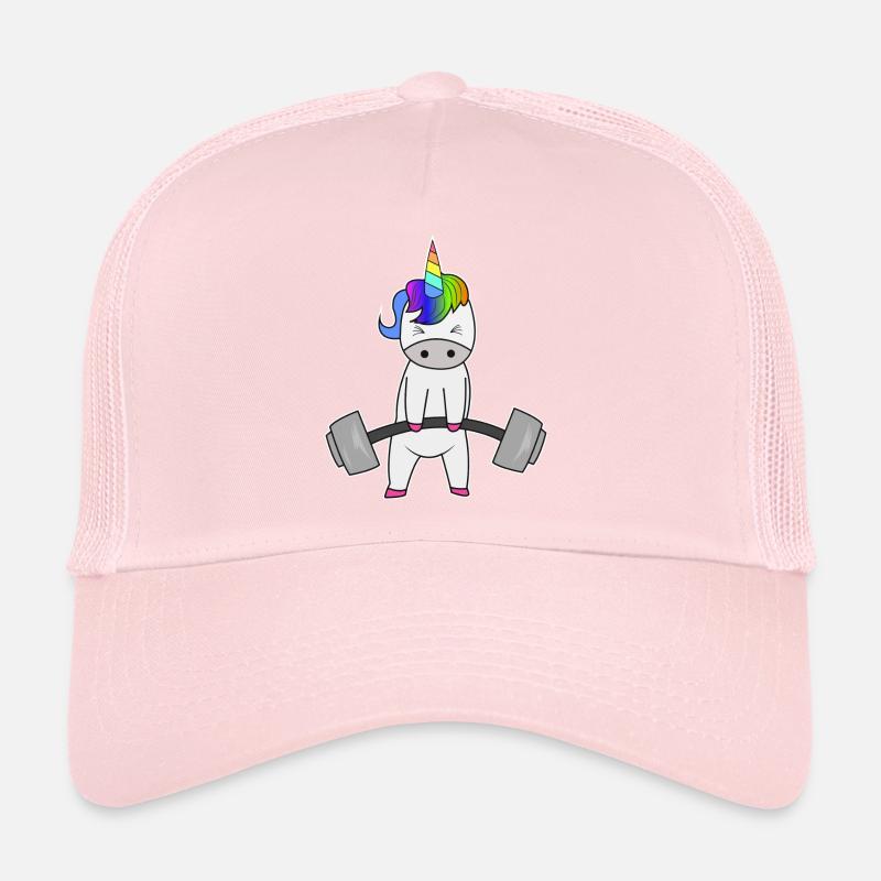 Unicorn dumbbell workout strength training gift Trucker Cap