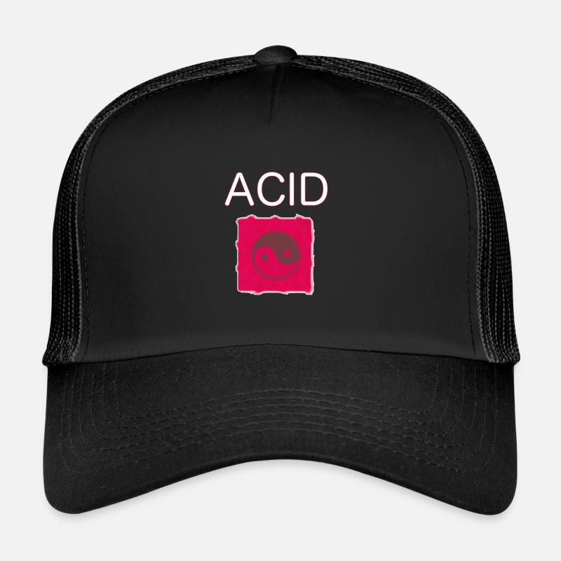 LSD Tab Ying Yang Acid T-Shirt psychedelisch Goa Trucker Cap