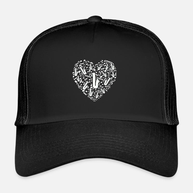 Saxophon - Trucker Cap - Schwarz/Schwarz