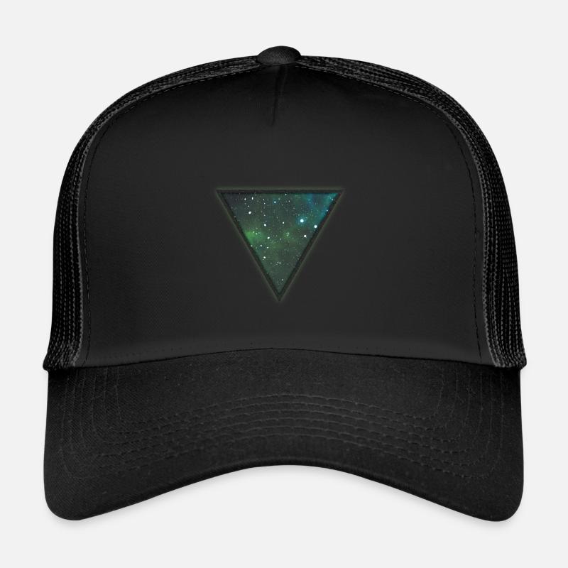 Space Dreieck Pyramide Form Geschenk - Trucker Cap - Schwarz/Schwarz
