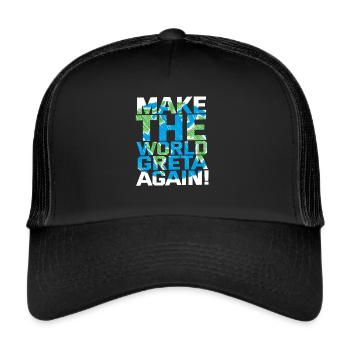 Make the World Greta again! - Trucker Cap - black/black - Front