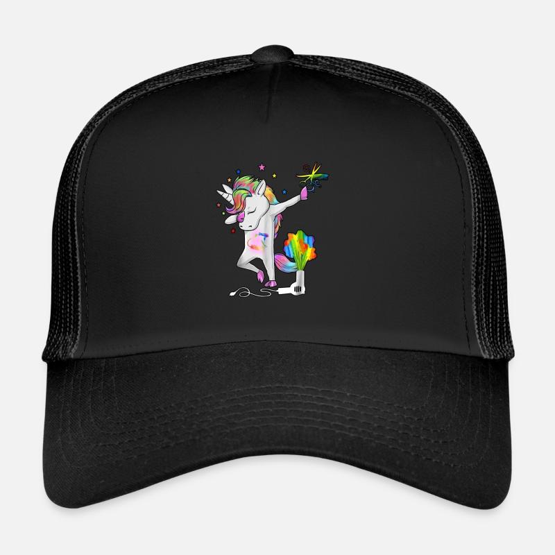 tamponneuse licorne pour coiffeur et coiffeuse - Casquette trucker  - noir/noir