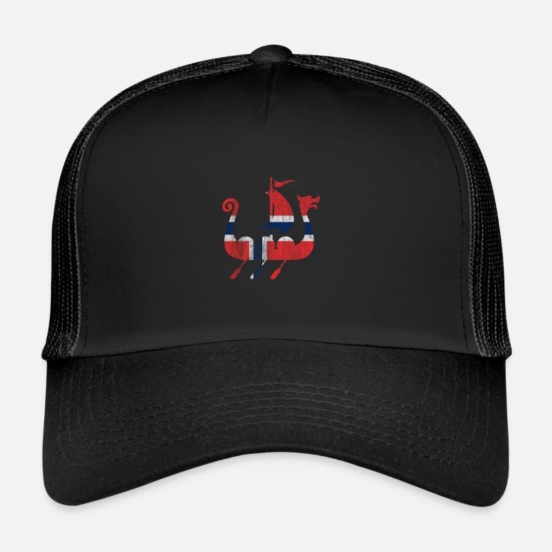 Norwegen Wikinger - Trucker Cap - Schwarz/Schwarz