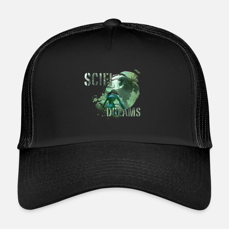 Sci-Fi Dreams - Trucker Cap - Schwarz/Schwarz