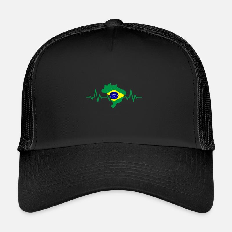 Brazil heart pulse - Trucker Cap - black/black