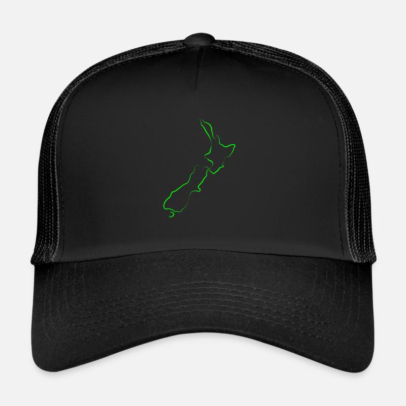 Neuseeland Australien - Trucker Cap - Schwarz/Schwarz